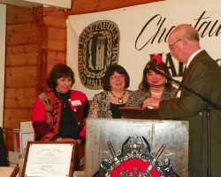 CSHOF 2013 Awards Banquet. Jim Foti's daughters with Randy Anderson. February 18, 2013. CSHOF 2013 Awards Banquet. February 18, 2013.