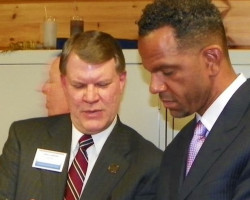 CSHOF 2012 Awards Banquet. Fred Larson and Andre Reed. Photo courtesy Heidi Anderson. February 20, 2012. CSHOF 2012 Awards Banquet. February 20, 2012.