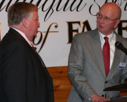 CSHOF 2012 Awards Banquet. Greg Peterson and Randy Anderson. Photo courtesy Heidi Anderson. February 20, 2012. CSHOF 2012 Awards Banquet. February 20, 2012.