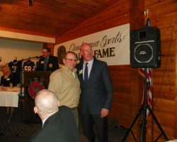 Greg Wefing (accepting for his son-Corey) with Shane Conlan. Greg Wefing (accepting for his son-Corey)
