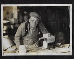 Hugh Bedient HB weighing butter