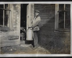 Hugh Bedient HB with milk can