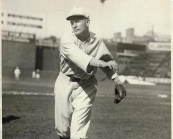 Howard Ehmke follows through. Photo courtesy of the Silver Creek Historical Center. Howard Ehmke follows through.