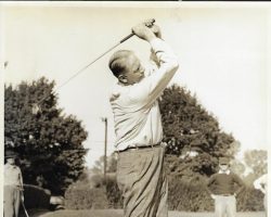 Howard Ehmke teeing off. Photo courtesy of the Silver Creek Historical Center. Howard Ehmke teeing off.