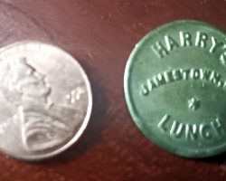 Harry Martenson had these tokens made tor the Jamestown Sesquicentennial in 1960. Harry Martenson had these tokens made tor the Jamestown Sesquicentennial in 1960.
