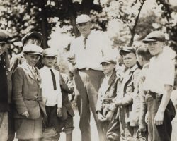 Howard Ehmke with children. Photo courtesy of the Silver Creek Historical Center. Howard Ehmke with children.