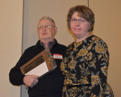 Peter Howard with Nancy Nelson - 2020 Ramsay Riddell Legacy Award - Outstanding Contributor to Winter Sports. Howard-Nelson