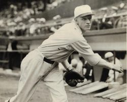 Howard Ehmke warming up. Photo courtesy of the Silver Creek Historical Center. Howard Ehmke warming up.