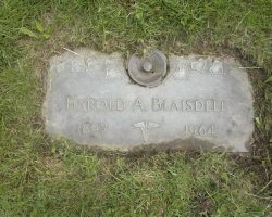 Dr. Harold Blaisdell's grave marker. Dr. Harold Blaisdell's grave marker.