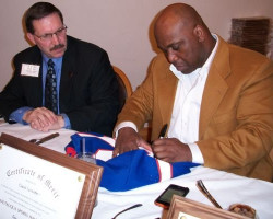 CSHOF 2010 Awards Banquet. Chip Johnson with Thurman Thomas - photo courtesy of Heidi Anderson. February 15, 2010. CSHOF 2010 Awards Banquet. February 15, 2010.