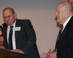 CSHOF 2010 Awards Banquet. Ron Melquist with Pat Damore - photo courtesy of Jim Riggs. February 15, 2010. CSHOF 2010 Awards Banquet. February 15, 2010.