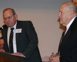 CSHOF 2010 Awards Banquet. Ron Melquist with Pat Damore - photo courtesy of Jim Riggs. February 15, 2010. CSHOF 2010 Awards Banquet. February 15, 2010.