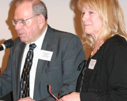 CSHOF 2010 Awards Banquet. Ron Melquist with Wendy Lewellen - photo courtesy of Jim Riggs. February 15, 2010. CSHOF 2010 Awards Banquet. February 15, 2010.