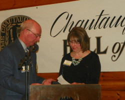 Nancy Nelson accepting for Ramsay Riddell. Nancy Nelson accepting for Ramsay Riddell