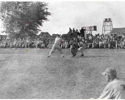 John Newman hitting for the Army in the Phillipines 1944. John Newman hitting for the Army in the Phillipines 1944.