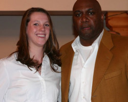 CSHOF 2010 Awards Banquet. Rachel Ottoway with Thurman Thomas - photo courtesy of Jim Riggs. February 15, 2010. CSHOF 2010 Awards Banquet. February 15, 2010.