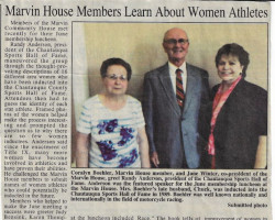 Marvin House Members Learn About Women Athletes. <em>Post-Journal</em> (Jamestown), 2014. Marvin House Members Learn About Women Athletes. 2014.