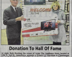 Donation To Hall Of Fame. <em>Post-Journal</em> (Jamestown), April 5, 2014. Donation To Hall Of Fame. April 5, 2014.