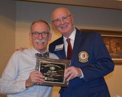 Robert Rappole accepting for Ava Crist - Maple Grove Central - NYS First Team Class D Cross Country. Rappole