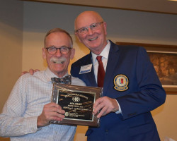 Robert Rappole accepting for Ava Crist - Maple Grove Central - NYS First Team Class D Cross Country. Rappole