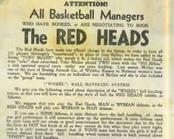 1945 Red Heads basketball info Red Heads (1) 1945