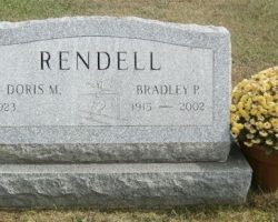 Brad Rendell's grave marker. Brad Rendell's grave marker.