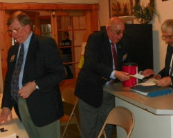 CSHOF 2012 Awards Banquet. Russ Eklund, Chuck Sinatra and Lee Johnson. Photo courtesy Heidi Anderson. February 20, 2012. CSHOF 2012 Awards Banquet. February 20, 2012.