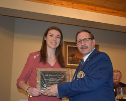 Kylie Schnars (Panama Central) with Chip Johnson - 2020 Julie Tickle Legacy Award - Outstanding Female Multi-Sport Athlete. Schnars-Johnson