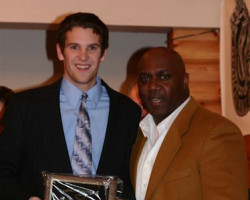 CSHOF 2010 Awards Banquet. Chris Secky with Thurman Thomas - photo courtesy of Jim Riggs. February 15, 2010. CSHOF 2010 Awards Banquet. February 15, 2010.