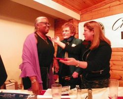 CSHOF 2014 Awards Banquet. Sharon Robinson with Gladys and Cindy Peterson. February 17, 2014. CSHOF 2014 Awards Banquet. February 17, 2014.eterson