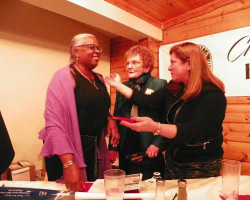 CSHOF 2014 Awards Banquet. Sharon Robinson with Gladys and Cindy Peterson. February 17, 2014. CSHOF 2014 Awards Banquet. February 17, 2014.eterson