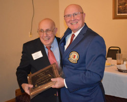 Dr. Charles E. Sinatra with Randy Anderson - 2020 Presidents Legacy Award - Outstanding Service to the CSHOF. Sinatra