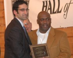 CSHOF 2010 Awards Banquet. Jay Sirianni with Thurman Thomas - photo courtesy of Scott Kindberg. February 15, 2010. CSHOF 2010 Awards Banquet. February 15, 2010.