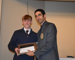 John Swabik (CSP) with Jay Sirianni - 2020 Sirianni Family Legacy Award - Outstanding Track & Field Athlete. Swabik-Sirianni