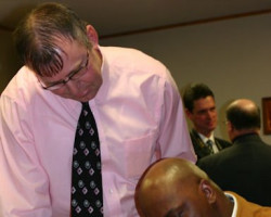 CSHOF 2010 Awards Banquet. Mel Swanson with Thurman Thomas - photo courtesy of Jim Riggs. February 15, 2010. CSHOF 2010 Awards Banquet. February 15, 2010.