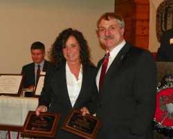 CSHOF 2013 Awards Banquet. Tina Jones (for Anna and Aubree Jones) with Bruce Baumgartner. February 18, 2013. CSHOF 2013 Awards Banquet. February 18, 2013.