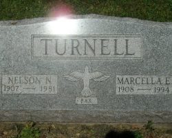 Nelson Turnell's grave marker. Nelson Turnell's grave marker.