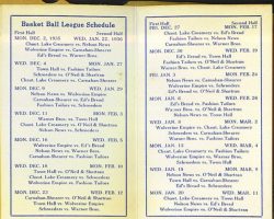 1935-36 YMCA Community Basketball League schedule YMCA basketball 1935-36 p.2