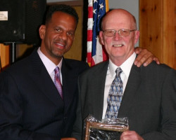 CSHOF 2012 Awards Banquet. Accepting for Nick Nocek. Photo courtesy Heidi Anderson. February 20, 2012. CSHOF 2012 Awards Banquet. February 20, 2012.