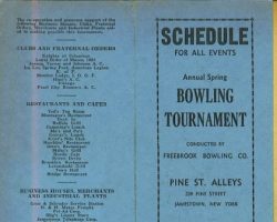 1941 Spring Bowling Tournament schedule cover bowling tourney May 1941 cover