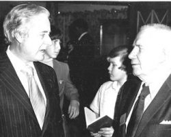 Curt Gowdy with Frank Hyde. Frank Hyde, 1973.