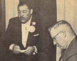 Former Heavyweight Champion Joe Louis was one of the many famous sports figures interviewed by Frank Hyde. Joe Louis and Frank Hyde