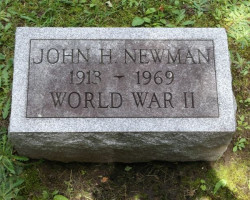 John Newman's burial marker. John Newman marker