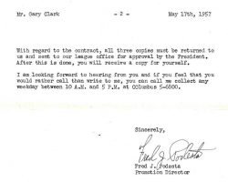 Correspondence from New York Knicks. Page 2. May 17, 1957. Correspondence from New York Knicks. Page 2. May 17, 1957.