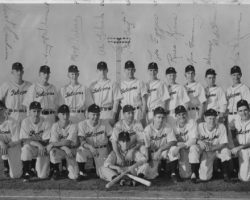 Ted Wyberanec is in the back row, last on right, in this photo of the
1947 Jamestown Falcons. Ted Wyberanec is in the back row, last on right, in this photo of the 1947 Jamestown Falcons.