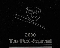 <em>Post-Journal</em> Coach of the Year award to Dennis Meszaros. 2000. <em>Post-Journal</em> Coach of the Year award to Dennis Meszaros. 2000.