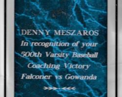 Dennis Meszaros 500th career win. May 17, 2000. Dennis Meszaros 500th career win. May 17, 2000.