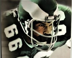 This photo of Bill Bergey hangs in the Philadelphia Eagles facility. This photo of Bill Bergey hangs in the Philadelphia Eagles facility.