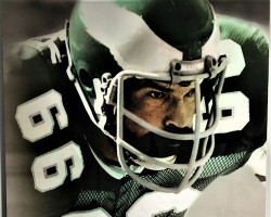 This photo of Bill Bergey hangs in the Philadelphia Eagles facility. This photo of Bill Bergey hangs in the Philadelphia Eagles facility.