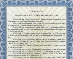 Commendation by the Chautauqua County Legislature. October 25, 2000. Commendation by the Chautauqua County Legislature. October 25, 2000.
